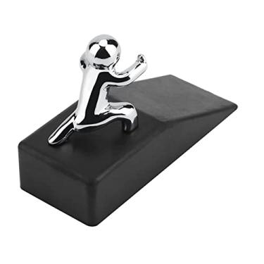 Imagem de GLOGLOW Interruptor de Porta/parte Superior da Porta/rolha de Resistor de, Liga de Zinco e Borracha, Preto e Prata, Design Anticolisão, Seguro para Crianças e Animais de Estimação, de Borracha