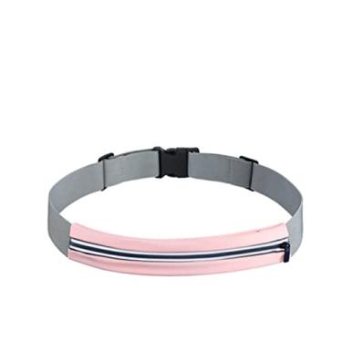 Imagem de Bolsa de cintura esportiva, impermeável, com conector de fone de ouvido, bolsa para celular de corrida, cinto pequeno masculino e feminino ao ar livre invisível mini equipamento de fitness preto/cinza/rosa/roxo/azul