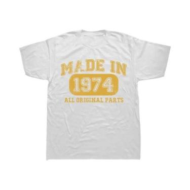 Imagem de Camiseta Vintage De 50 Anos Para Mulheres 1974 Com Frases Gráficas Pre