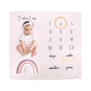 Imagem de Cobertores De Marcos De Crescimento Para Bebês Recém-Nascidos, Fundo P