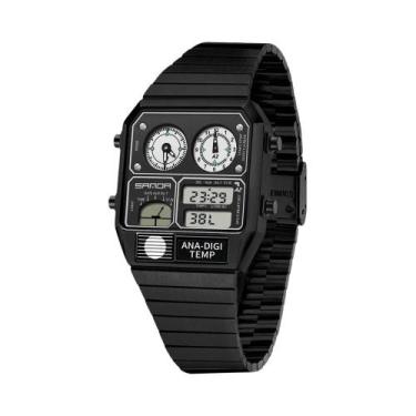 Imagem de Relógio Digital Quadrado Masculino Com LED Multifuncional Termômetro C