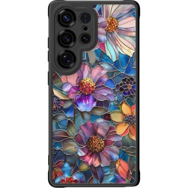 Imagem de DEENAKIN Capa fofa para Samsung Galaxy S25 Ultra, capa rígida floral estética, compatível com Magsafe, capa protetora fina retrô moderna exclusiva para mulheres e meninas, flores vibrantes definidas