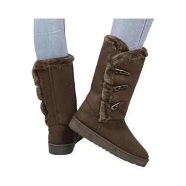 Imagem de Botas De Neve Femininas Quentes De Inverno Com Pelúcia, Cano Alto De L