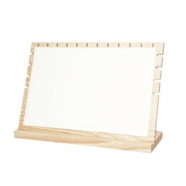 Imagem de ESIW 1 pacote de joias de painel de bambu de tamanho grande colar horizontal de mesa para placas de exibição (branco)