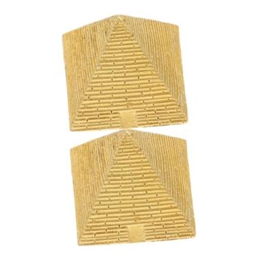Imagem de DOITOOL 2 peças, modelo de pirâmide de simulação retrô, estatuetas decorativas de resina egípcia, enfeites de mesa para casa