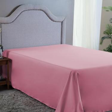 Imagem de Lençol Casal Sem Elástico 400 Fios Aveludado Hotel Extra Macio (ROSÊ)