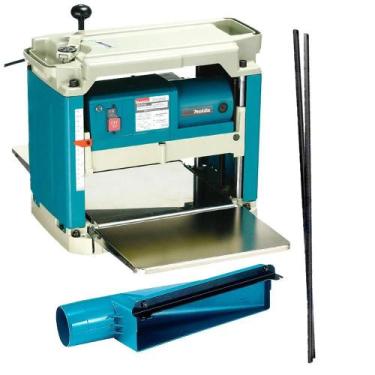 Imagem de Kit Plaina Desengrosso 2012NB Makita e Faca para Desengrosso e Coletor