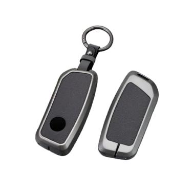 Imagem de Liga de zinco caso chave do carro capa compatível com bmw x1 u11 g70 7 série i7 x7 g07 lci ix i20 g09 xm u06 g81 m3 2023-2024 anti-risco(Ring buckle-grey)