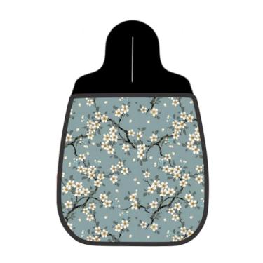 Imagem de Lixeira De Carro Organizador Lixinhocar Flor de Cerejeira Amarela Fundo Azul