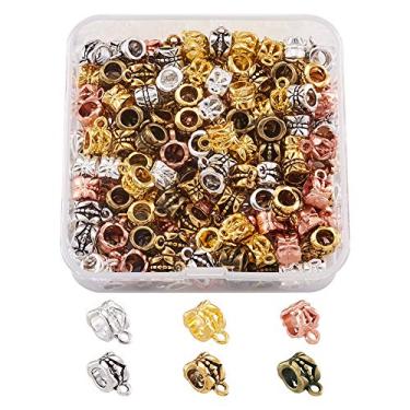 Imagem de Mega Pet 180 peças, estilo Bali, coluna, antigo, coluna, contas, pingentes, fechos, 6 cores, espaçador de tubo, miçanga Danlge cabide com pingente europeu de pulseira