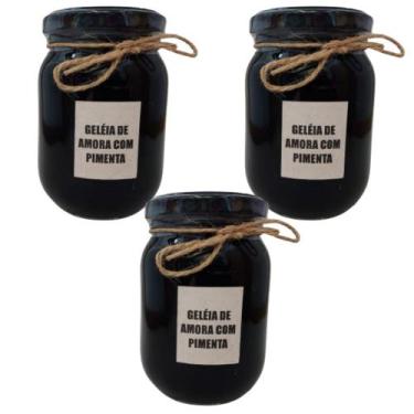 Imagem de Kit com 3 Geleia Extra de Amora com Pimenta - 320g - Fazenda Sonnenhof