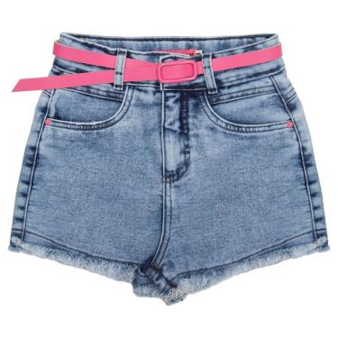 Imagem de Shorts Juvenil Look Jeans c/ Cinto Jeans - UNICA - 12-Feminino