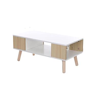 Imagem de Mesa de centro mesa de centro com armazenamento mesa de centro moderna minimalista mesa de centro armário de TV mesa de madeira sala de estar móveis mesa de quarto (B)