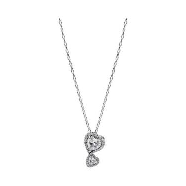 Imagem de Colar De Prata 925 Com Pingente De Coração Vermelho E Laço Colorido, J