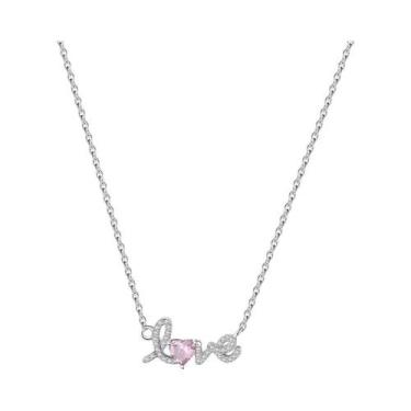 Imagem de Colar De Prata 925 Com Pingente De Coração Vermelho E Laço Colorido, J