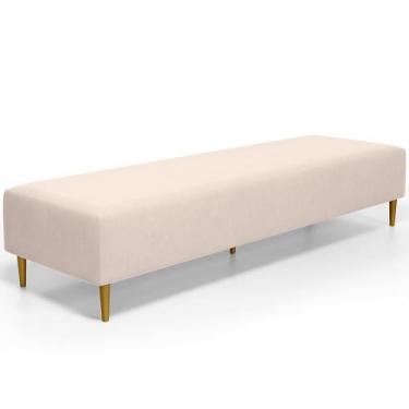 Imagem de Puff Decorativo Bali W01 Pés Palito 170x60cm Suede Bege - Lyam Decor