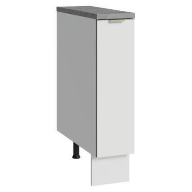 Imagem de Balcão Porta-Temperos 20cm 1 Porta (Com Tampo) Branco Veludo Lux Mades