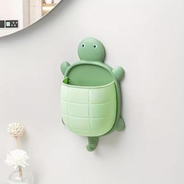 Imagem de Organizador multifuncional de parede Little Turtle para cozinha, banheiro, quarto, verde