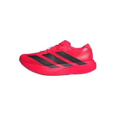 Imagem de adidas Tênis masculino Silvmt/Ironmt/Halsil Adizero Evo SL M met.Iron met./Halo Silver 11.5 EUA, Vermelho lúcido/preto/vermelho lúcido, 14 Wide