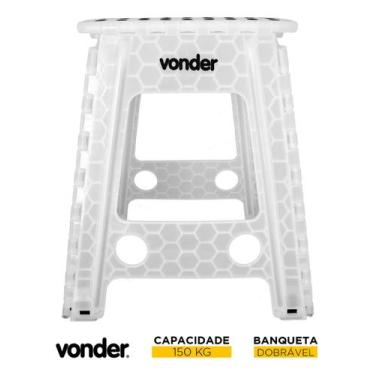 Imagem de Banqueta Plástico Dobrável 450mm Branca Vonder Cor Branco