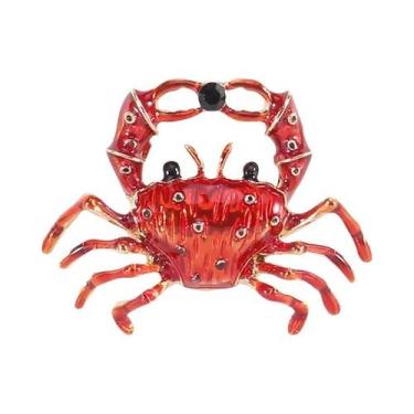 Imagem de Broche De Caranguejo Com Strass Unissex Feminino, Joia De Animal Marin