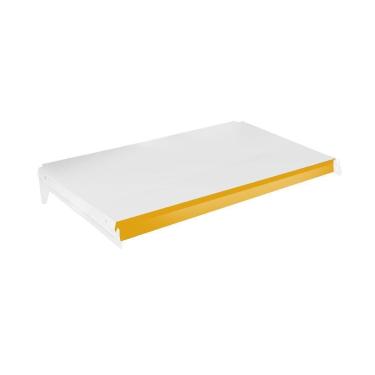 Imagem de Bandeja Prateleira 40x73 Ponta Para Gôndolas New Plus Com Porta Etiquetas Amarelo - Sa Gôndolas