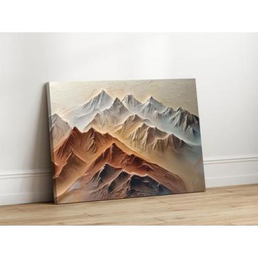 Imagem de Quadros Decorativos Sala Paisagem Montanhas Douradas 130x90 Linha Prem