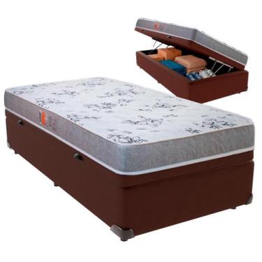 Imagem de Cama Box Baú Solteiro e Colchão Pro-Life D28 Colchobel Marrom