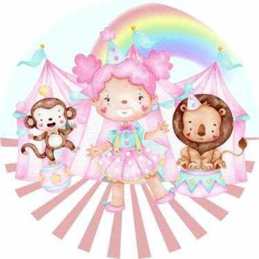 Imagem de Painel de Lona Redondo Circo Palhacinhos Parque de Diversão - Fabrika 
