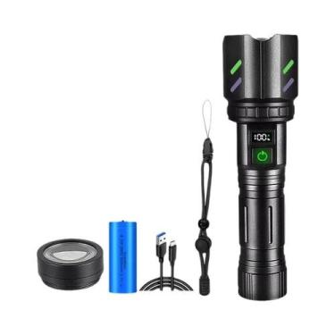 Imagem de Lanterna Tática LED Recarregável 5000LM Com Fonte De Luz Focada, Acend