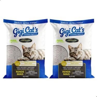 Imagem de Kit 2 Areia Higiênica Gato Premium Gigi Cat's Ultra Fina 4kg - gigcat