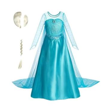 Imagem de Fantasia De Princesa Elsa Aurora Para Meninas, Vestido Elegante De Ani