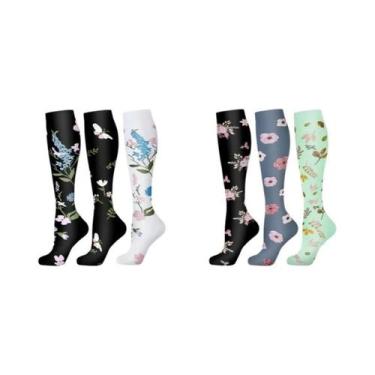 Imagem de Meias De Compressão Masculinas 3/6 Pares Para Esportes Ao Ar Livre, Ci