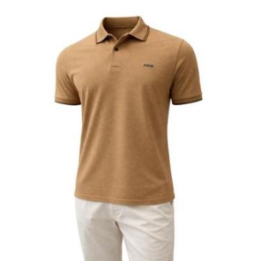 Imagem de Camisa Polo Manga Curta Masculina Slim Fico B5041 Bege-Masculino