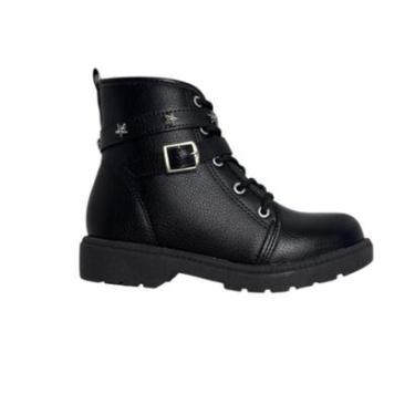Imagem de Bota Infantil Molekinha Preta Coturno com Fivela e Estrelas Nº25 ao 36-Feminino