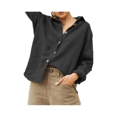 Imagem de Blusa Vintage Harajuku Feminina Oversized De Manga Longa Em Algodão E 