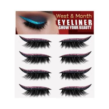 Imagem de Adesivos De Cílios E Delineador 2 Em 1 Brilhantes, Impermeáveis E De L