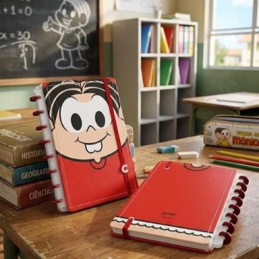 Imagem de Caderno Inteligente Pequeno Mônica Turma Mônica Caderno Disco Sistema 