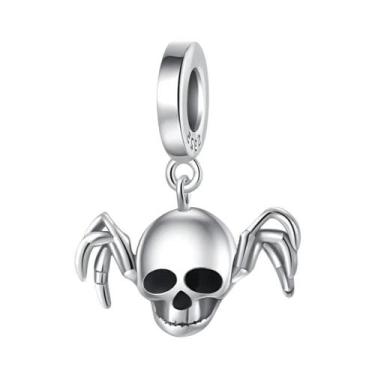 Imagem de Pingente De Prata Esterlina 925 Com Design De Crânio E Apanhador De So