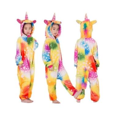 Imagem de Pijamas Kigurumi Para Crianças, Fantasia De Unicórnio, Tigre, Leão, Ra