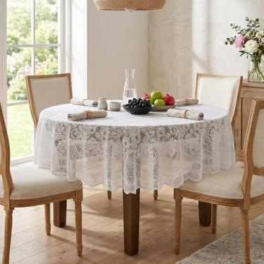 Imagem de Toalha de Mesa em Renda Redonda 1,6m 4 lugares Beija Flor