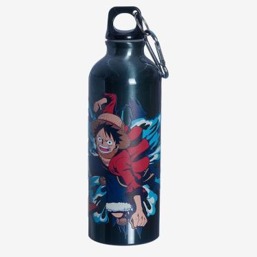 Imagem de Garrafa com Mosquetão Luffy One Piece para Hidratação em Alumínio com 500ML Cinza Zonac...