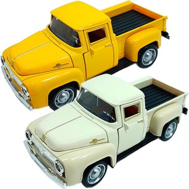 Imagem de Miniatura de Carrinho Colecionável Ford F-100 Pickup Kit 2PÇS Escala 1:32 Metal com Fri...