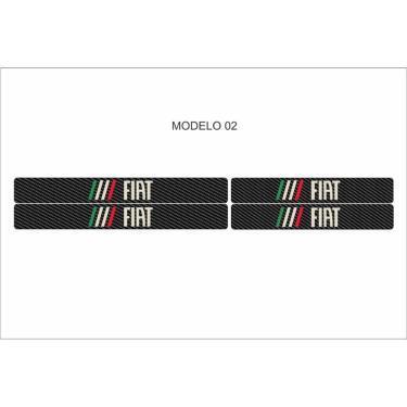 Imagem de Soleira Automotiva para Entrada Modelo Universal Todas as 25 Marcas Anti Risco Fibra de...