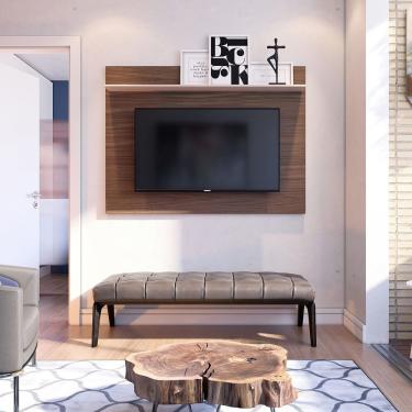 Imagem de Painel para TV Maia 55" 135CM MDP com Prateleira Superior Fosco Brilho Off White