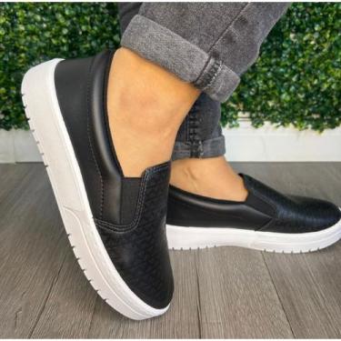 Imagem de Tenis Casual Feminino Slip On Calce Facil Confortavel Leve Moda Moleca