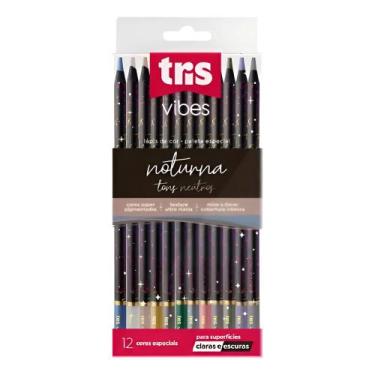 Imagem de Lápis De Cor Tris 12 Tons Neutros Vibes Noturna - NoBrand, Tons neutro