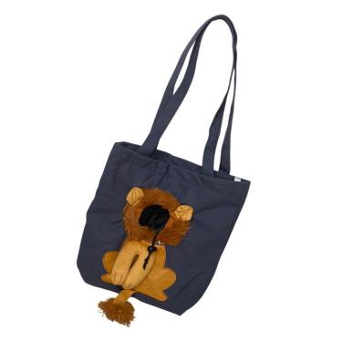 Imagem de Bolsa de Transporte para Pets Braslu BSL3906 Estampa Leão Náilon Azul Marinho 43CM X 38CM