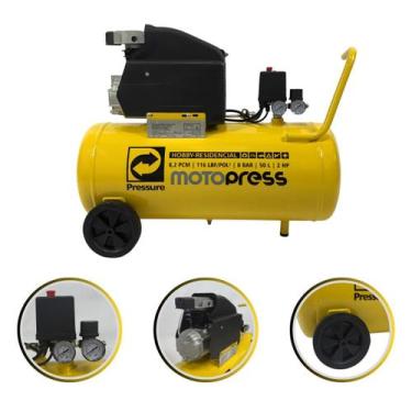 Imagem de Motocompressor de Ar Pressure 24L 2Hp 116 Psi 8 Pés Portátil Oficina B