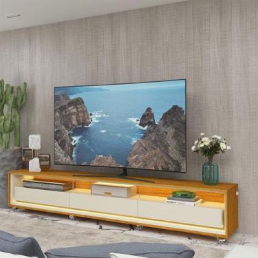 Imagem de Rack para TV até 90 Polegadas com LED 100% MDF 260cm Rodízios Requinte